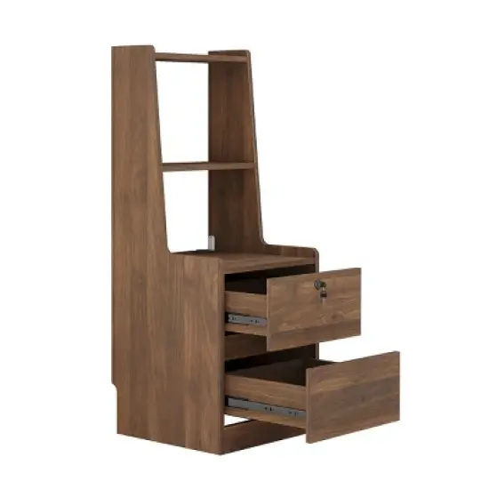 INFURNIC Nightstands Set of 2 Modern Night Stand Smart Nightstands with Night Light for Bedroom Storage, Brown, 15.74"*15.74"*41.14" image {4}