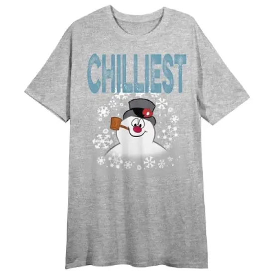 Frosty the Snowman "Chillest" Women's Gray Short Sleeve Sleep Shirt image {2}