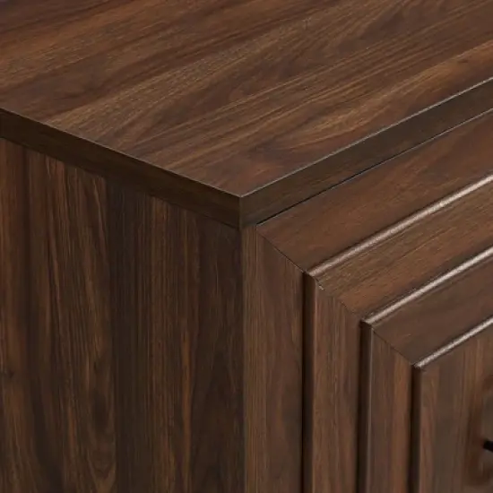 52" Modern Sliding Door Sideboard Dark Walnut - Saracina Home image {4}