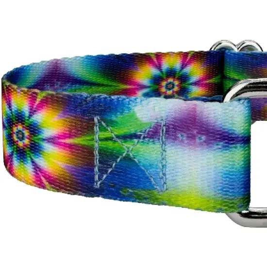 Country Brook Petz Tie Dye Flowers Martingale Dog Collar and Leash image {5}