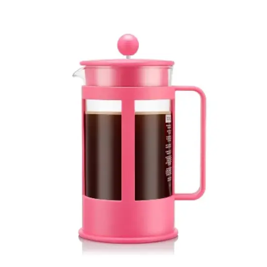 Bodum Kenya 8 Cup 34oz French Press Coffee Maker Pink: Manual Coffee Pot, BPA-Free, Dishwasher-Safe, Reusable Filter image {5}