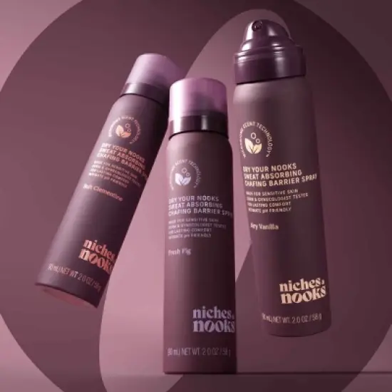 Niches & Nooks Sweat Absorbing Intimate pH Balanced Chafing Barrier Feminine Spray - Fresh Fig - 2oz image {11}