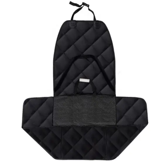 Costway Waterproof Pet Front Seat Cover For Cars Nonslip Rubber Backing w/ Anchor Black image {6}