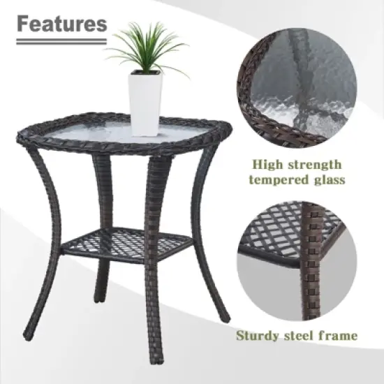 7 Piece Patio Furniture Set with Swivel Chairs, Rattan Wicker Outdoor Conversation Set with Patio Couch Swivel Chair Coffee Table End Table Ottoman image {5}