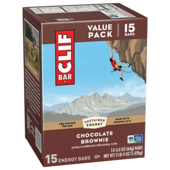 CLIF Bar Chocolate Brownie Granola Protein Bar Made with Organic Oats - 10g Protein - 36oz/15pk image {5}