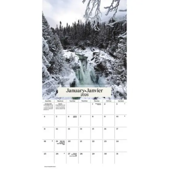 Trends International 2026 Quebec Bilingual French 12"x12" Wall Calendar image {1}