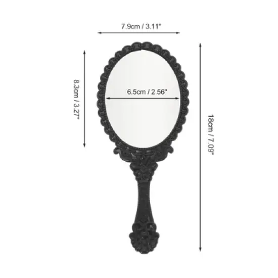 Unique Bargains Delicate Handheld Mirror 2 Pcs image {1}