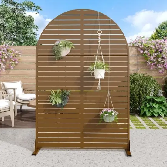 PexFix 72 in. x 47 in. Outdoor Privacy Arch Screen Galvanized Steel Panel Divider image {7}