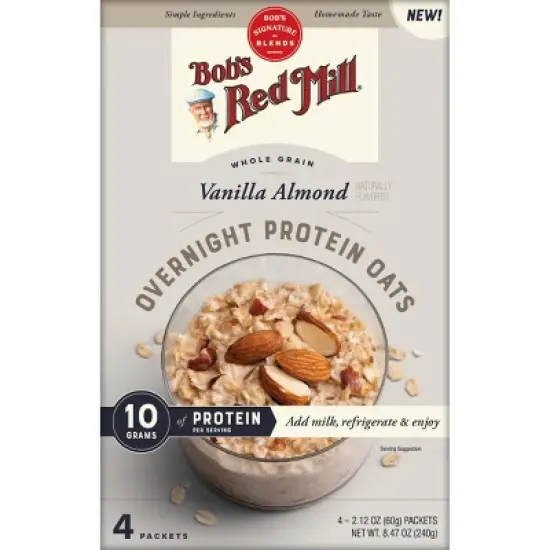 Bob's Red Mill Vanilla Almond Overnight Protein Oats - 8.47oz image {9}