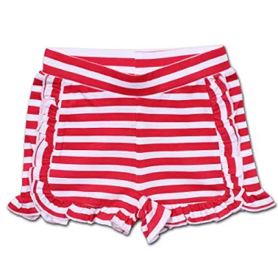 Disney Girl's 3-Pack Stars Stripes and Bows Minnie Mouse Glitter Graphic Tee, Ruffle Shorts and Fabric Headband Set for Toddler image {3}