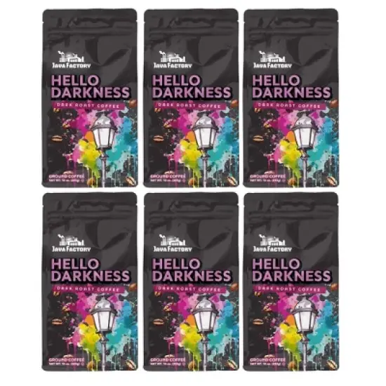 Java Factory Dark Roast Hello Darkness Flavored Ground Coffee Bags, 10 oz ea, 6 pack image {8}