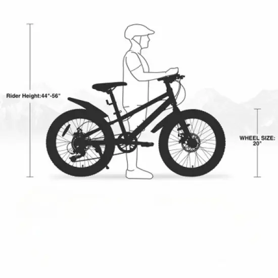 INFURNIC Bicycles, 20 Inch Kids Bicycles with Adjustable Seat, Mountain Bike for Boys and Girls, Orange, 55.12"*22.83"*32.68" image {2}