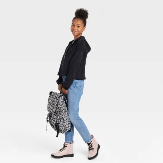 Girls' Boxy Cropped Zip-Up Hoodie Sweatshirt - art class&trade; image {2}