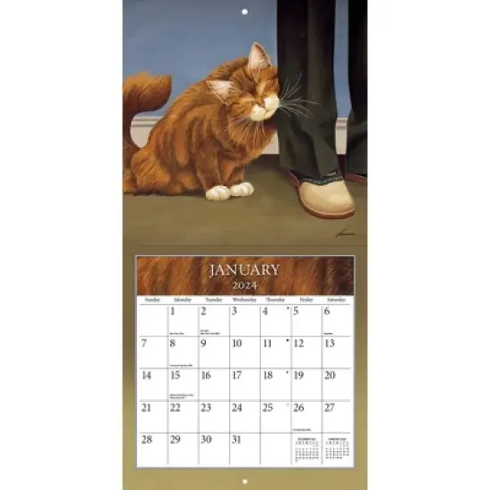 Lang 2024 Wall Calendar 12"x12" Cats image {1}