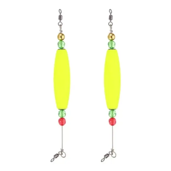 Unique Bargains Plastic Weighted Popping Corks Olive Fishing Floats Rigs 2 Pcs image {4}