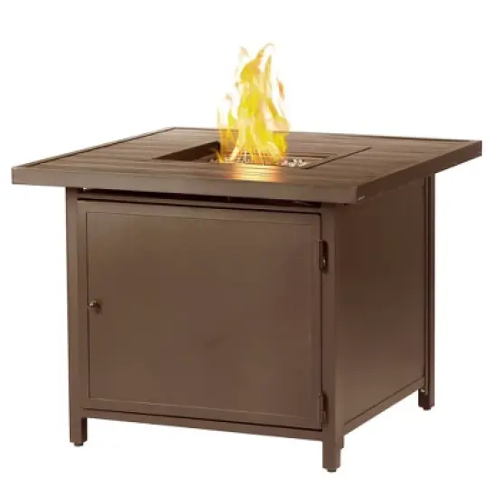 32" Square Aluminum 37000 BTUs Propane Fire Table with 2 Covers - Oakland Living
 image {9}