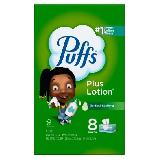 Puffs Plus Lotion Gentle & Soothing Facial Tissue image {13}