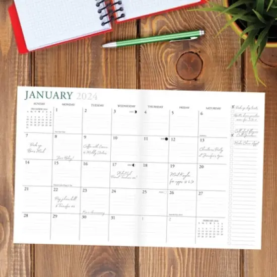 Willow Creek Press 2024 Monthly Planner 9.5"x7.5" Fresh Picked Flowers image {2}