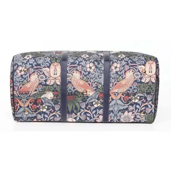 Signare USA William Morris Strawberry Thief Blue Big Holdall/Duffel Bag image {2}