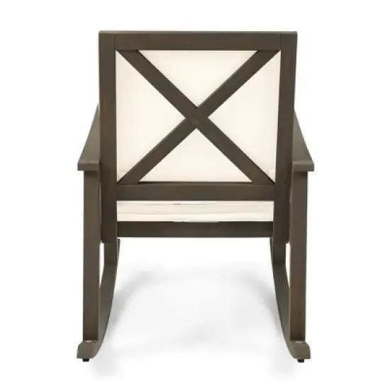 Christopher Knight Home Murad Modern Patio Acacia Wood Rocking Chair with Cushions image {6}
