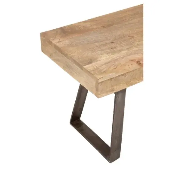 Natural Solid Wood Bench Light Brown - Olivia & May image {3}