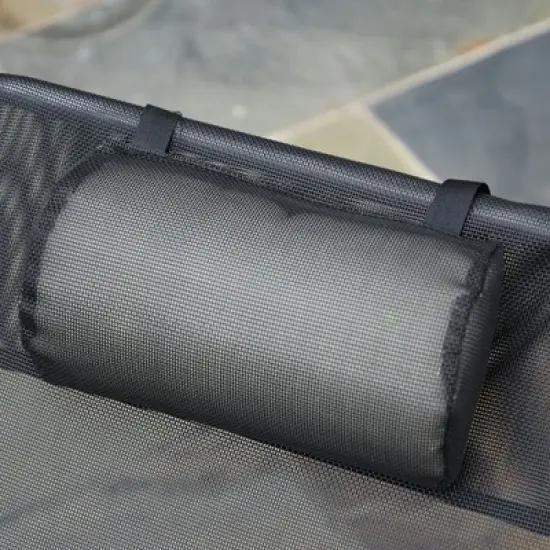 Outsunny Foldable Outdoor Chaise Lounge Chair, 6-Level Reclining Camping Tanning Chair with Breathable Mesh Fabric and Headrest image {4}