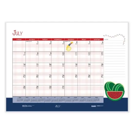Recycled Desk Pad Calendar, Illustrated Seasons Artwork, 22 x 17, Black Binding/Corners,12-Month (Jan to Dec): 2026 image {2}