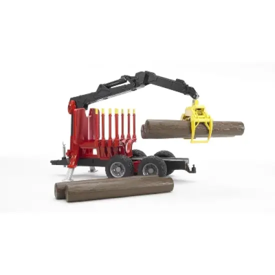 Bruder Forestry Trailer with Crane, Grapple and 4 Logs image {1}