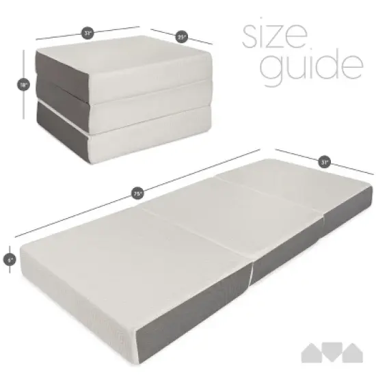 Milliard 6 Inch Tri-fold Memory Foam Mattress image {2}