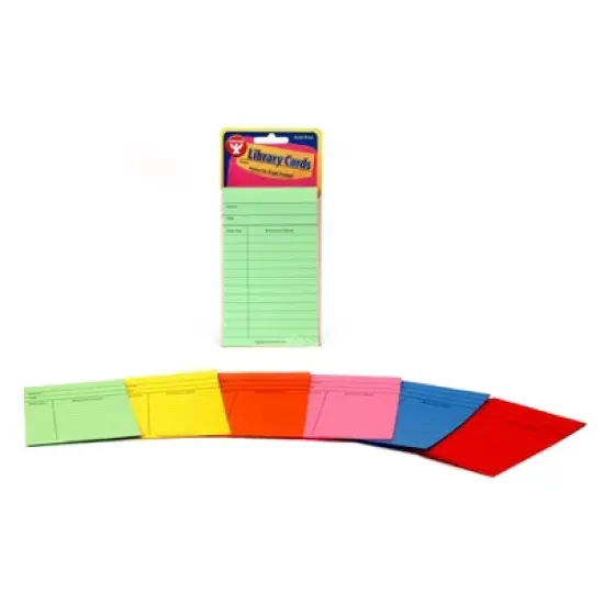 Hygloss Bright Library Cards, Assorted Colors, 50 Per Pack, 6 Packs image {1}