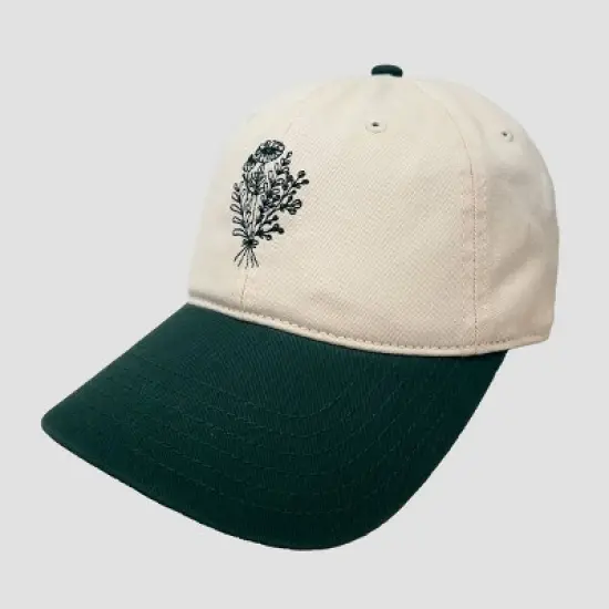 Mighty Fine Flower Graphic Two-toned Baseball Hat - Cream image {2}