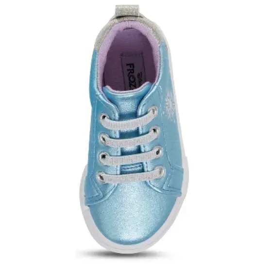 Frozen's Magical High Top Shoes for  Girls - Disney's Elsa, Anna, Olaf Adventure Blue Lace Up Sneakers (Light Blue, 5) image {3}