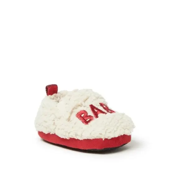 Dearfoams Kids Buffalo Check Baby Bear Closed Back Slipper image {1}