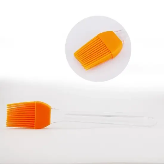 Unique Bargains Kitchen Hard Plastic Handle Silicone Basting Brush Orange image {5}