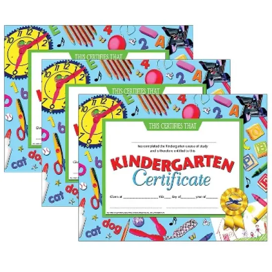 Hayes Publishing Kindergarten Certificate 8.5" x 11" 30 Per Pack 3 Packs (H-VA601-3) image {1}