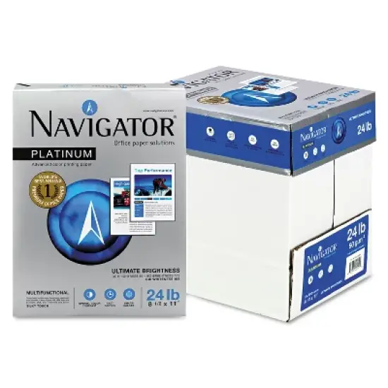 Navigator Platinum Paper 99 Brightness 24lb 8-1/2 x 11 White 2500/Carton NPL11245R image {2}