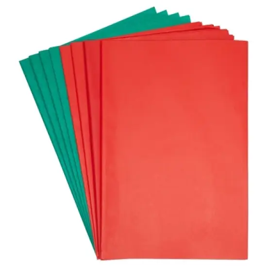 Juvale 160 Sheets Bulk Colored Tissue Paper for Gift Wrap Bags, Birthday Party Presents Wrapping, Red & Green, 15 x 20 in image {7}