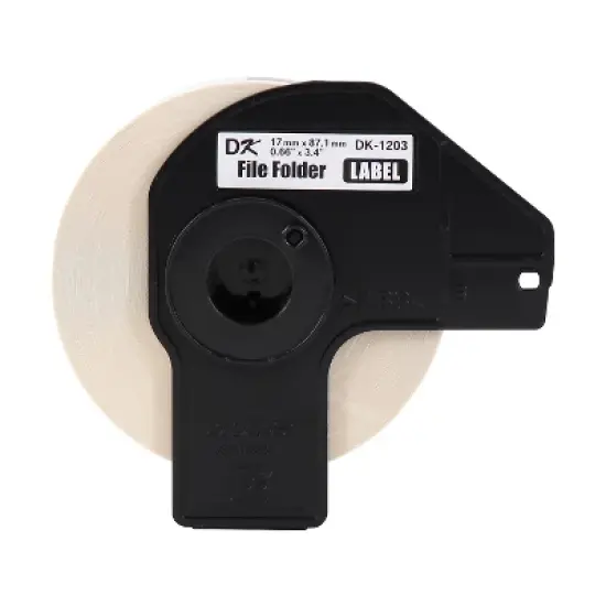 Brother DK-1203 File Folder Paper Labels 3-4/10" x 2/3" Black on White 300 Labels/Roll 3 Rolls/Box image {1}