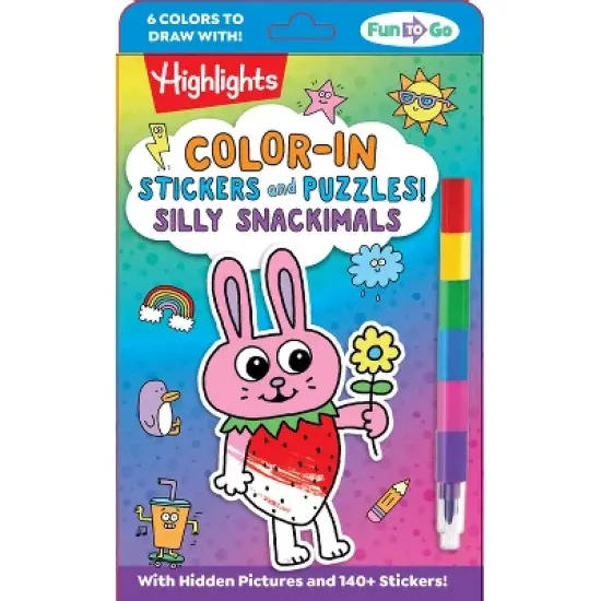 Color-In Stickers and Puzzles! Silly Snackimals - (Highlights Fun to Go) (Paperback) image {1}