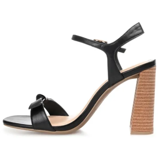 Journee Collection Womens Dianne Tru Comfort Foam Open Square Toe Stacked Heel Sandals Black 12 image {1}