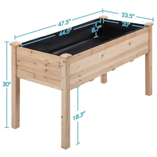 Yaheetech Fir Wood Garden Bed Planter Raised Bed image {2}