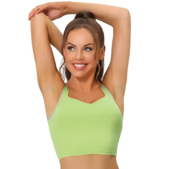 Allegra K Women's Wireless Padded Medium Support Workout Yoga Tank Sports Bra image {8}