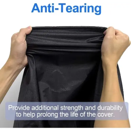 Akefit Heavy Duty Waterproof Black Square Fire Pit Cover with Ventilation Window and Adjustable Drawstring image {4}