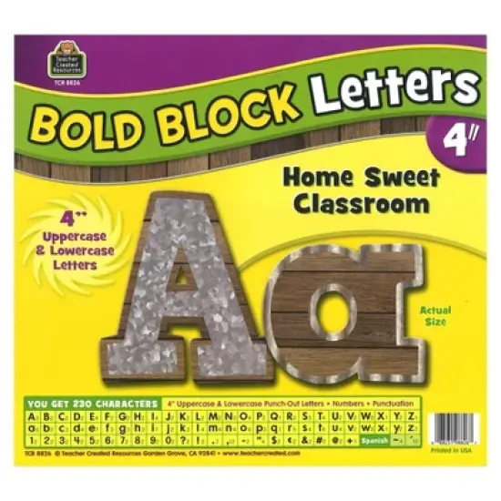Teacher Created Resources&reg; Home Sweet Classroom Bold Block 4" Letters Combo Pack image {1}