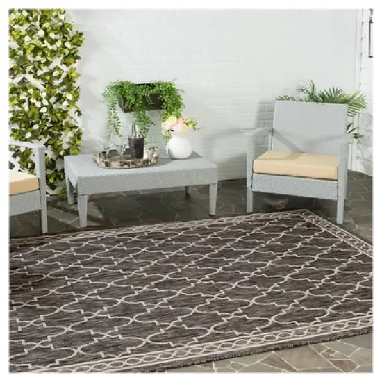 Brielle Outdoor Rug - Black / Beige - Safavieh image {2}