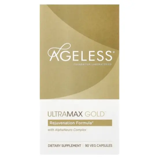 Ageless Foundation Laboratories UltraMax Gold&trade; with AlphaNeuro Complex&reg;, 90 Veg Capsules image {4}
