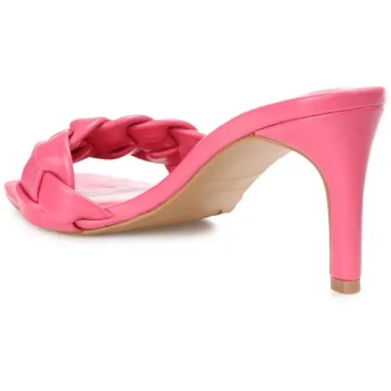 Journee Collection Womens Hattie Tru Comfort Foam Open Toe Mid Stiletto Pumps Magenta 8 image {6}