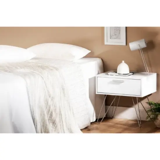 Slendel Nightstand Pure White - South Shore image {2}