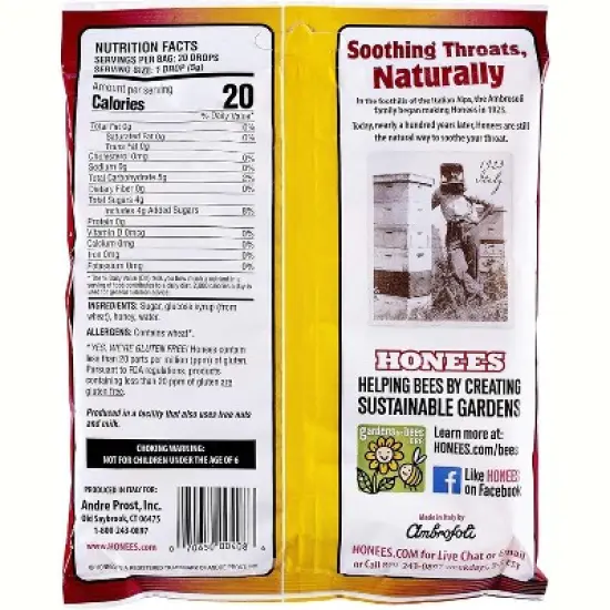 HONEES SOOTHING THROAT DROPS HONEY  20 CT image {1}