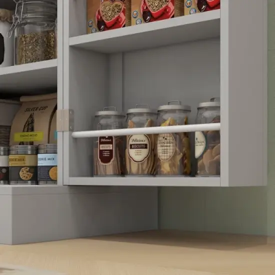 HOMCOM 65" Kitchen Pantry Cabinet, Modern Storage Cabinet with Doors and Shelves, Freestanding Cupboard for Dining Room image {5}